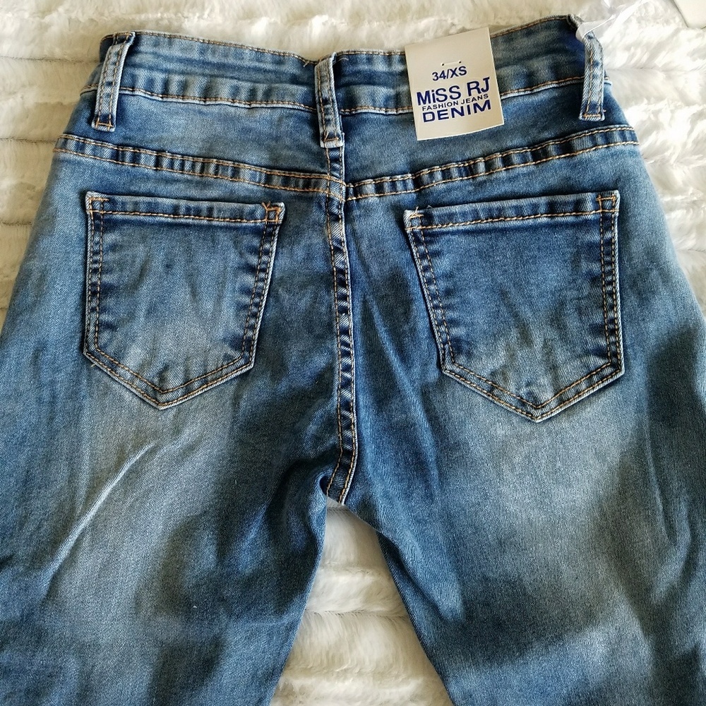 Tie up the side, stretchy jeans from Paris only 1 left - size 2 - Picture 4 of 4